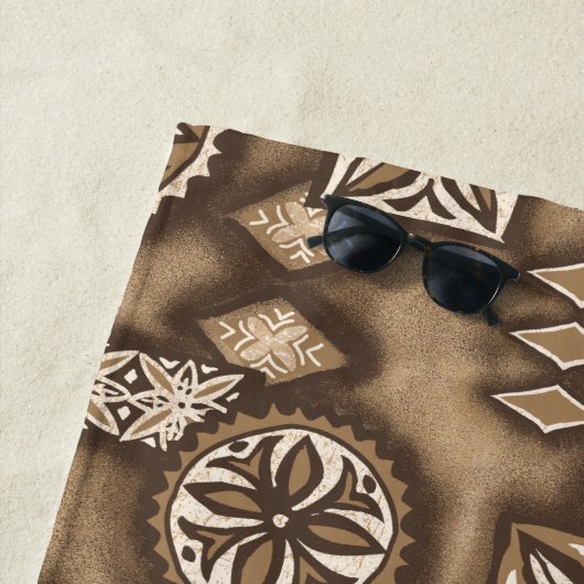 Wave Warrior Hawaiian Primitive Tapa - braun Strandtuch (Beispiel)