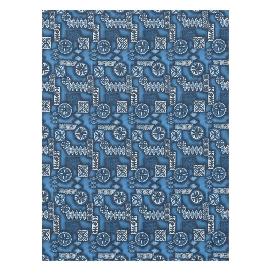 Wave Warrior Hawaiian Primitive Tapa Tischdecke (Vorderseite)