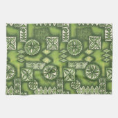 Wave Warrior Hawaiian Tapa Küchentuch (Horizontal)