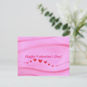Wave Wavy Red Hearts Pink Valentine Postkarten (Stehend Vorderseite)