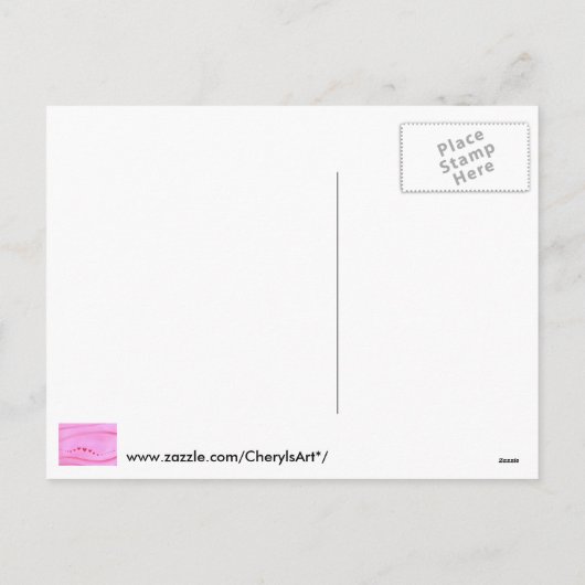 Wave Wavy Red Hearts Pink Valentine Postkarten (Rückseite)