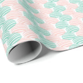 Wave Weave in Teal and Flamingo Geschenkpapier (Rolleneckpunkt)