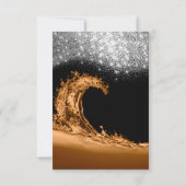 Wave White Brown Moderne Abstrakte Überraschung Ge Einladung (Rückseite)