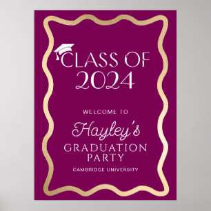 Wave Wine Graduation Party Willkommen Poster