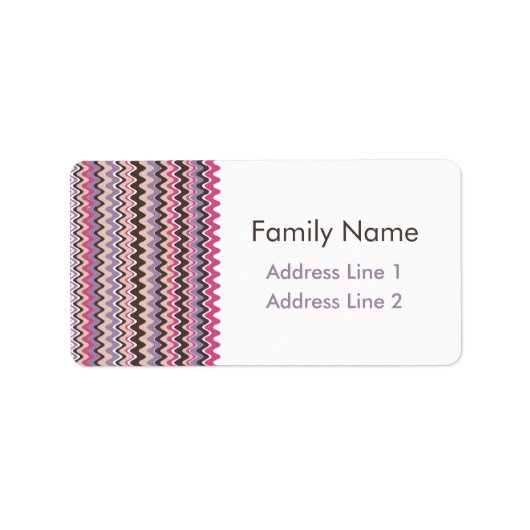 Wave Zickzack Bold Adressaufkleber (Vorne)