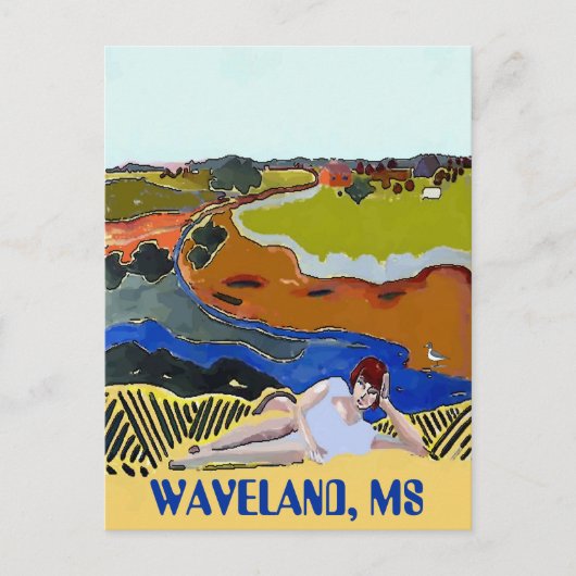 WAVELAND MS, Vintage Postkarte (Vorderseite)