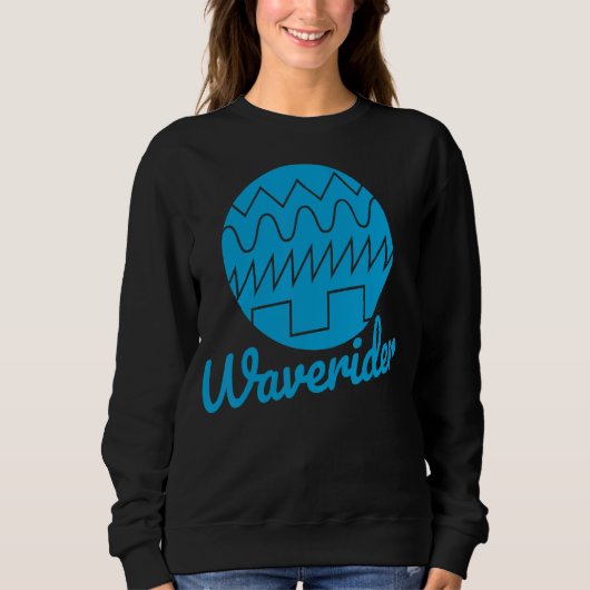 Waverider Synthesizer 80er Synthwave Waveform Sweatshirt (Vorderseite)