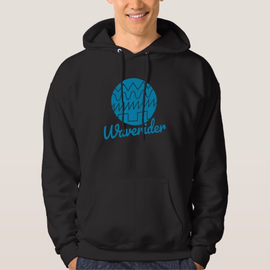 Waverider-Synthesizer 80er Synthwave-Wellenform Hoodie (Vorderseite)