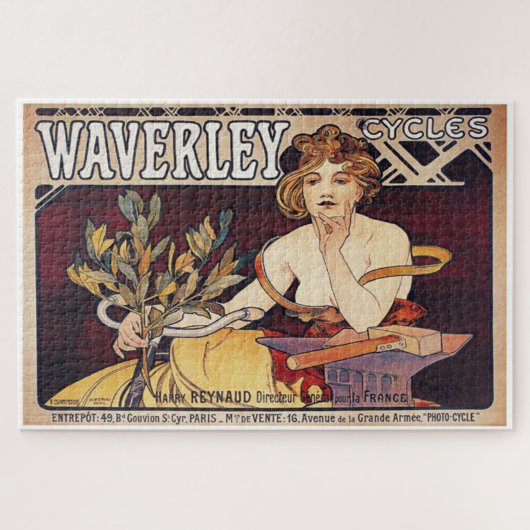 Waverley Cycles von Alphonse Mucha Puzzle (Horizontal)