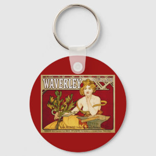 Waverley fährt - Kunst Nouveau - Alphonse Mucha Schlüsselanhänger