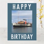Waverley Paddle Steamer bei Rothesay in Schottland Karte (Gelbe Blume)