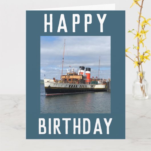 Waverley Paddle Steamer bei Rothesay in Schottland Karte (Gelbe Blume)