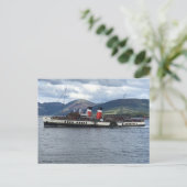 Waverley Paddle Steamer vor Schottland Postkarte (Stehend Vorderseite)