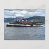 Waverley Paddle Steamer vor Schottland Postkarte (Vorderseite)