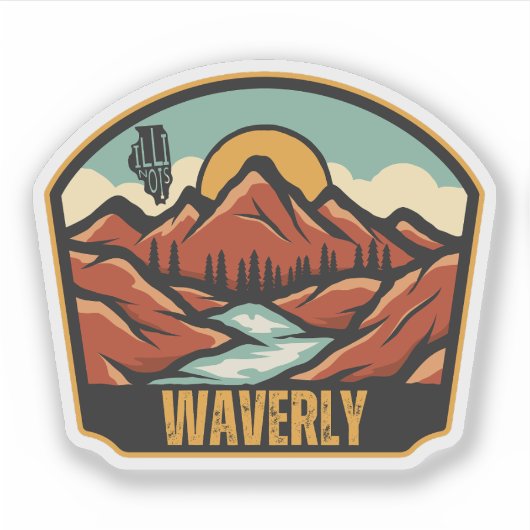 Waverly Illinois Aufkleber (Vorderseite)