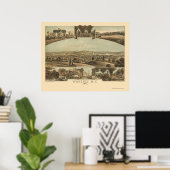 Waverly, NY Panoramic Map - 1881 Poster (Heimbüro)