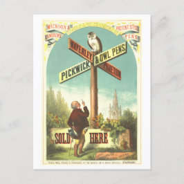 Waverve Pickwick & Owl Pens Vintage Werbung Postkarte