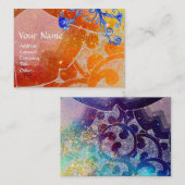 WAVES 2,hellgelb, braun, lila blau Visitenkarte (Vorne/Hinten)