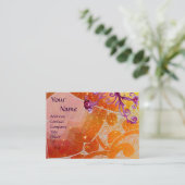 WAVES 2 Monogramm, hellgelb braun lila Visitenkarte (Stehend Vorderseite)