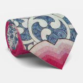 WAVES Abstrakt Geometric Red Blue White Wirbel Krawatte (Gerollt)