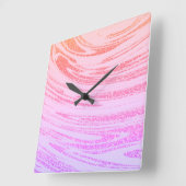 Waves Abstrakt rosa Rose Gold Glitzer Muster Gesch Quadratische Wanduhr (Winkel)