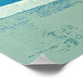 "Waves" Abstrakte Kunst in Blau und Beige Poster (Ecke)