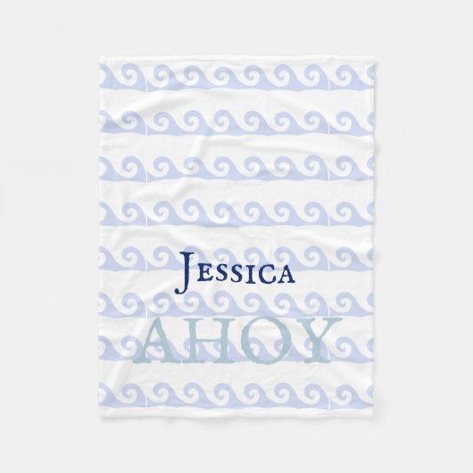 Waves Ahoy Custom Fleecedecke (Vorderseite)