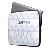 Waves Ahoy Custom Laptopschutzhülle (Vorderseite Links)