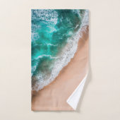 Waves am Sandy Beach Badhandtuch Set (Handtuch)