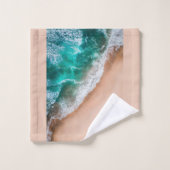 Waves am Sandy Beach Badhandtuch Set (Waschlappen)
