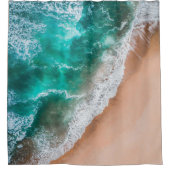 Waves am Sandy Beach Duschvorhang (Vorderseite)