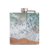 Waves am Sandy Beach Flachmann (Rückseite)