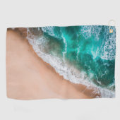 Waves am Sandy Beach Golfhandtuch (Horizontal)