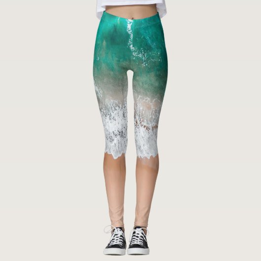 Waves am Sandy Beach Leggings (Vorderseite)
