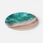 Waves am Sandy Beach Pappteller (Schrägansicht)