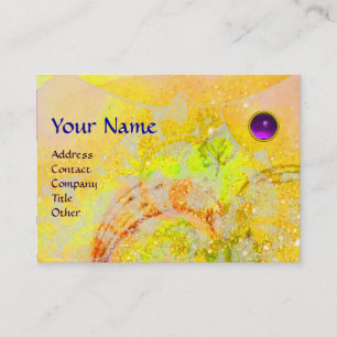WAVES AMETHYST Monogram, hellgelb orange Visitenkarte