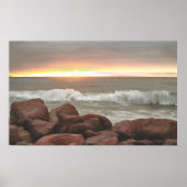 Waves and Boulders 0893 Art Print Poster (Vorne)