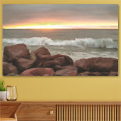 Waves and Boulders 0893 Art Print Poster