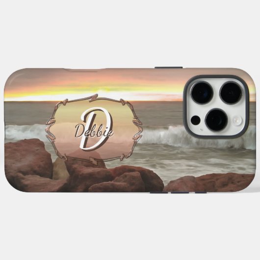 Waves and Boulders 0893 Case-Mate iPhone Hülle (Rückseite (Horizontal))