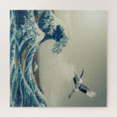 Waves and Crane – A Dreamlike Ukiyo-e Vision Puzzle (Horizontal)