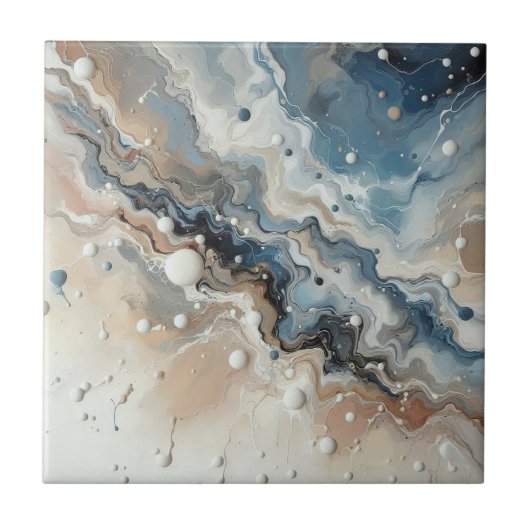 Waves and Dots 2 Keramik Tile Fliese (Vorderseite)