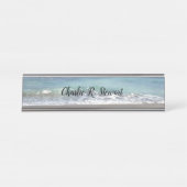 Waves and Sand Beach Desk Name Plate Schreibtischnamensplakette (Vorderseite )