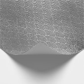 Waves Art Deco Silver Gray Spirale Circles Infinit Geschenkpapier (Ecke)