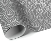 Waves Art Deco Silver Gray Spirale Circles Infinit Geschenkpapier (Rolleneckpunkt)