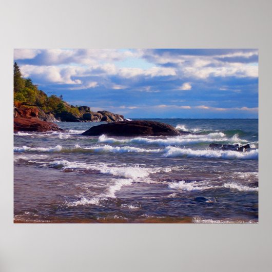 Waves auf Lake Superior Poster (Vorne)