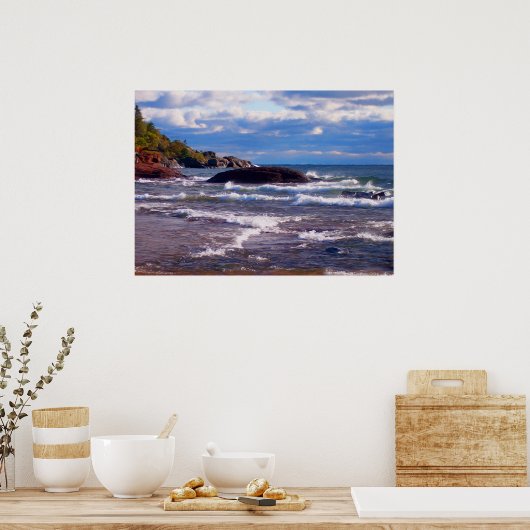 Waves auf Lake Superior Poster (Küche)