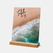 Waves auf Sandy Beach Tischnummer Acrylschild (Winkel)