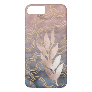 Waves Bckgrnd Pink/ Blau/ Gold mit Rose Gold Blätt Case-Mate iPhone Hülle