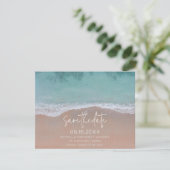 Waves Beach Wedding Foto Save the Date Ankündigung (Stehend Vorderseite)