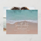 Waves Beach Wedding Foto Save the Date Ankündigung (Vorne/Hinten)